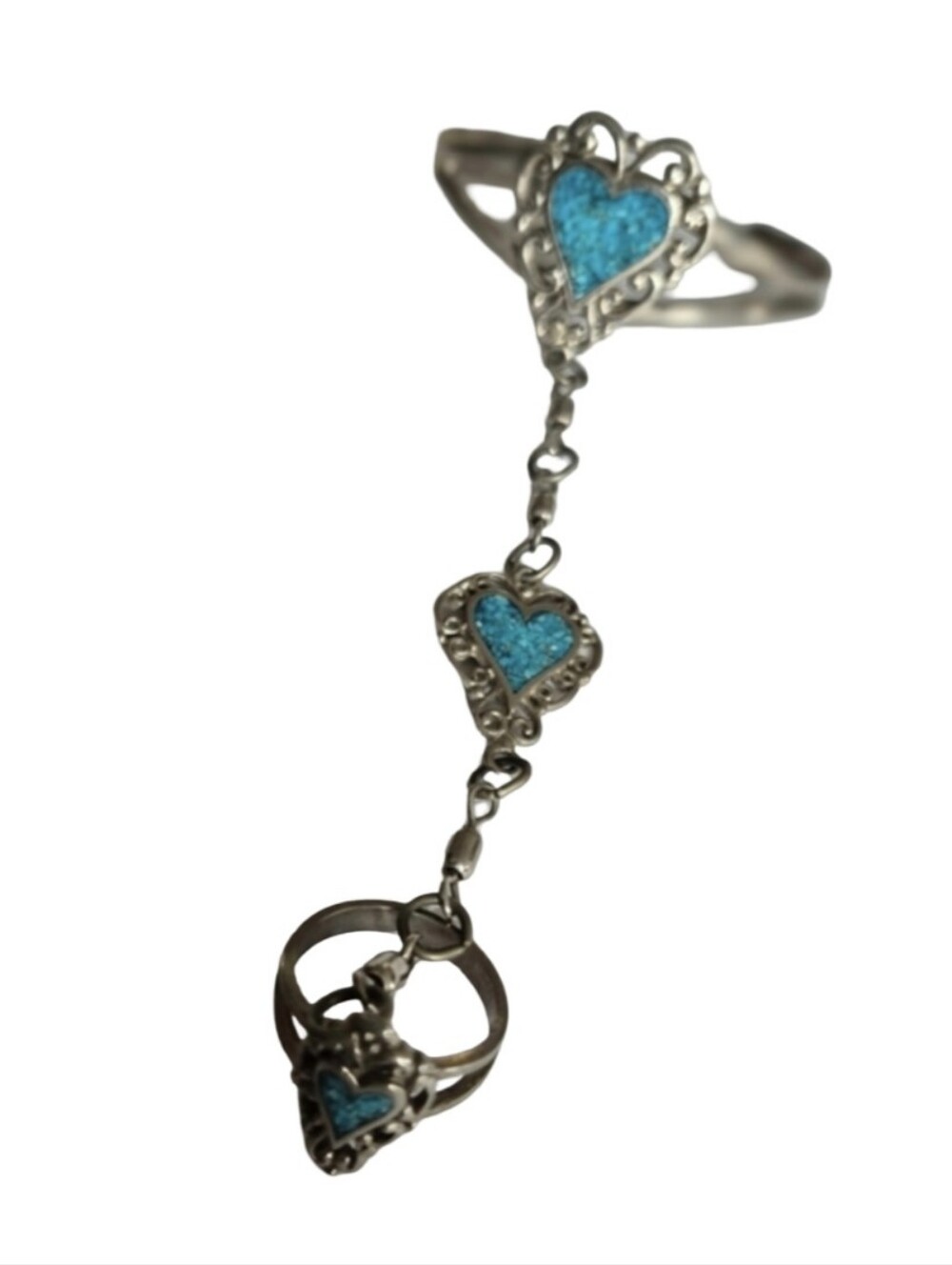 Vintage EJC Turquoise Bracelet With Ring